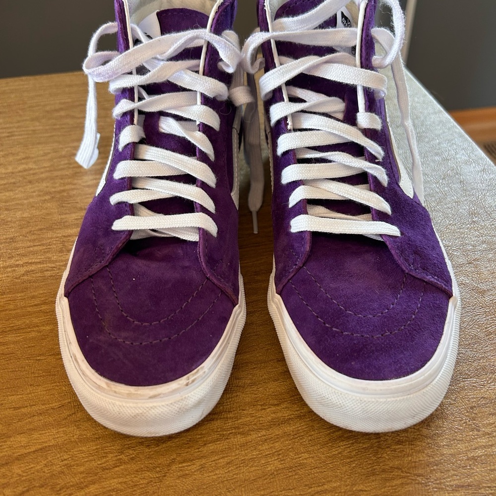 Vans Purple and White Athletic Shoes